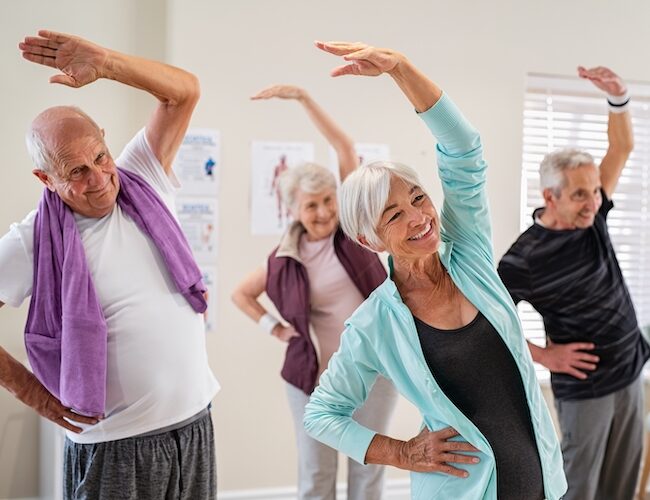 Seniors exercising, physical wellness